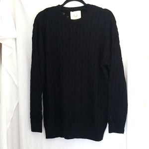 Fantastic Fawn black cable knit sweater